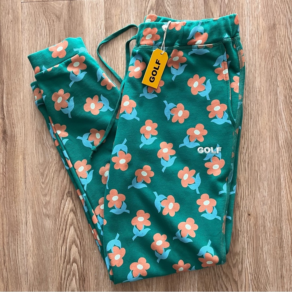 Golf Wang Tyler The Creator ‘Find Some Time’ Sweatpants Green Flower Size Medium